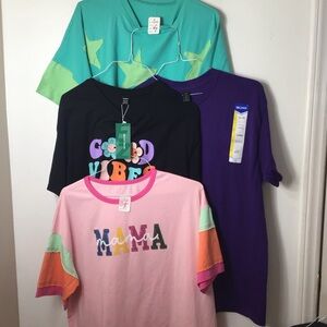 NWT Vibrant Graphic T-Shirts Collection women 4 shirts xl